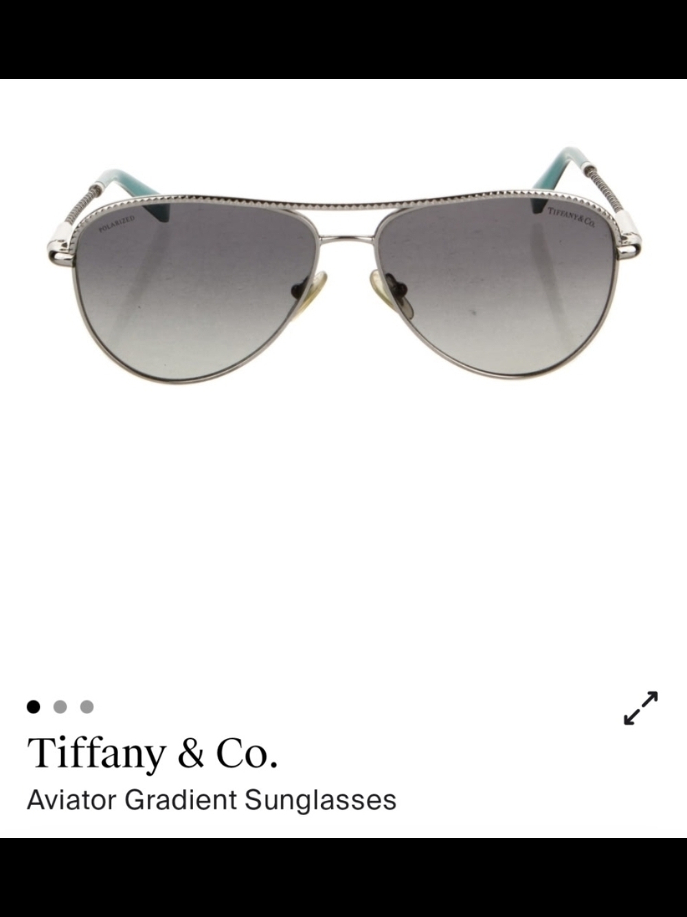 Tiffany & Co. Women's Silver Aviator Gradient Sunglasses - Picture 2 of 6
